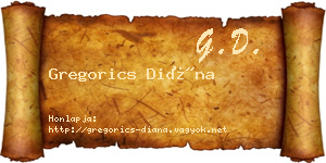 Gregorics Diána névjegykártya